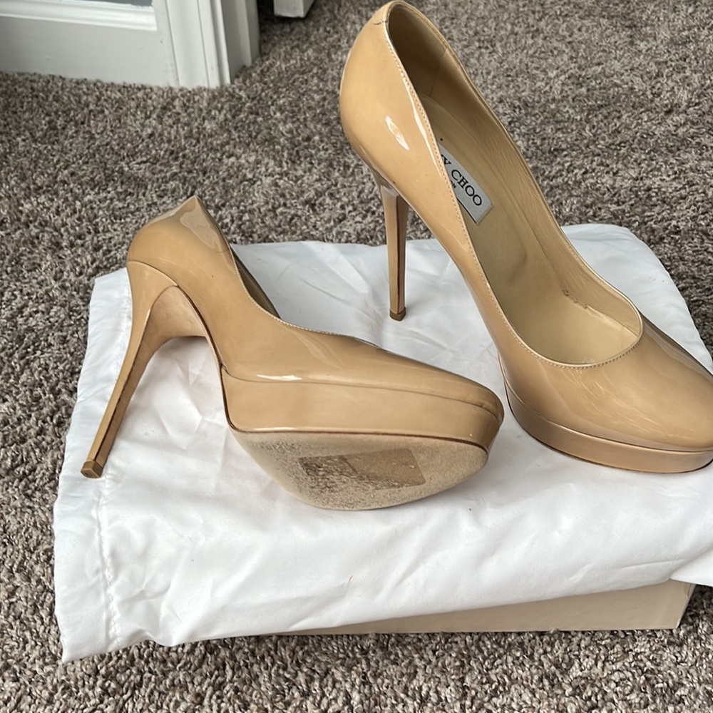 Jimmy Choo Patent Leather Nude Size 40 1/2 - Picture 2 of 2